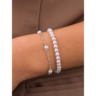 Techiefox Elegant Dual Layer Pearl Bracelet for Women Premium Designer Jewelry Featuring Classic Full Pearl Strand Techiefox Elegant Dual Layer Pearl Bracelet for Women Premium Designer Jewelry Featuring Classic Full Pearl Strand
