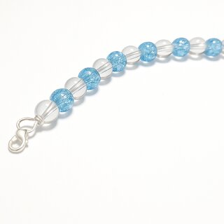                       Techiefox Trendy Blue Crackle and Transparent Beads Bracelet  Handcrafted Fashion Jewelry for Daily and Casual Wear                                              