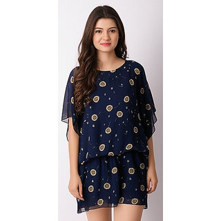 Sands Store Casual Kaftan Sleeve Floral Print Women Multicolor Top