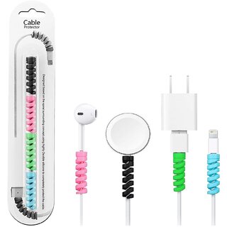                       12 Pcs, Flexible Cable Protector, All Wired Accessories, for iPhone  Android Charging Cables, Set of 3 (Multi-Color)                                              