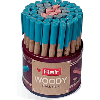 Woody Ball Pen(Pack Of 10, Ink Color - Blue, Black, Red)