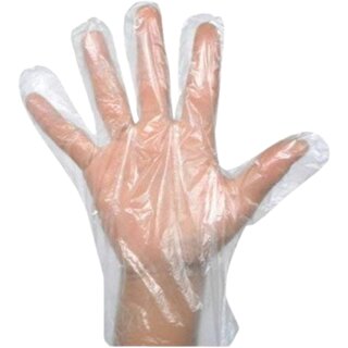                       Plastic Transparent Hand Gloves  100 Pcs Pack                                              