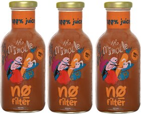 No Filter The Miracle ABC 100 Juice of Apple, Beetroot  Carrot  No Sugar Added  No Preservatives (355ml x 3 Pack)