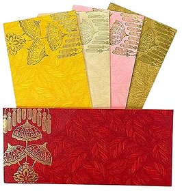 BIYANKA Creations, Rectangle Shape Metallic Paper Shagun Envelopes - Pack of 50