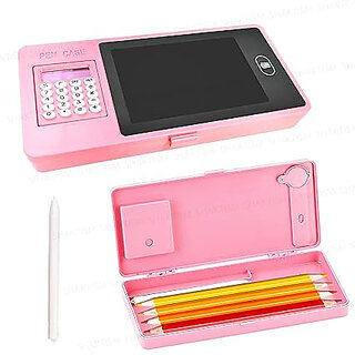 LCD Writing Tablet Pencil Box with Calculator, Drawing Board Case with Erase Button and Calculator, Magic Storage for St LCD Writing Tablet Pencil Box with Calculator, Drawing Board Case with Erase Button and Calculator, Magic Storage for St