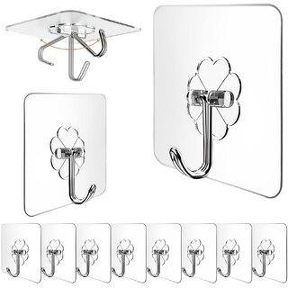 Strong Hanging Wall Hooks, Pack of 10 Heavy Duty Lifting Capacity upto 10kg, Waterproof Wall Hook for Hanging Coat, Keys Strong Hanging Wall Hooks, Pack of 10 Heavy Duty Lifting Capacity upto 10kg, Waterproof Wall Hook for Hanging Coat, Keys