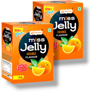                       MyDreem Miss Jelly Orange Flavor, Smooth  Jiggly Candy Treat for Kids  Adults 85 Pcs in Each box Pack of 2                                              