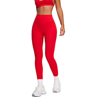                       Sherox Ankle Length  Western Wear Legging (Red, Solid)                                              