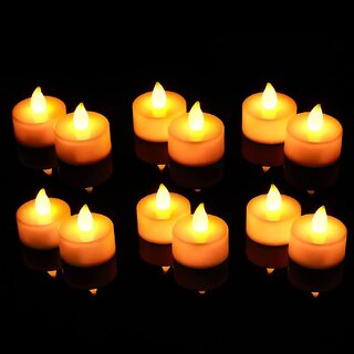                       12 Pcs LED Tea Light Candles  Flameless, Smokeless Diyas  Decorative Acrylic Candles for Decoration Setup for Festivals                                              