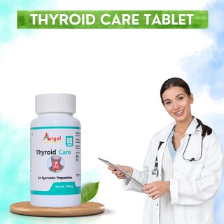                       ANGEL Thyroid Care Tablets  60 Tabs  With Ashwagandha, Kanchnar Guggul  Tulsi  Ayurvedic Thyroid Support                                              