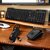 Wired Ergonomic Keyboard and Mouse Combo with USB Hub - Sleek Black Office Set