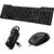 Wired Ergonomic Keyboard and Mouse Combo with USB Hub - Sleek Black Office Set