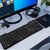 Wired Ergonomic Keyboard and Mouse Combo with USB Hub - Sleek Black Office Set