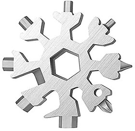 18-in-1 Snowflake Multi-Tool - Stainless Steel Bottle Opener Flat & Phillips Screwdriver Cycling Wrench Portable Durable Kit for Camping Outdoor Travel & Everyday Use