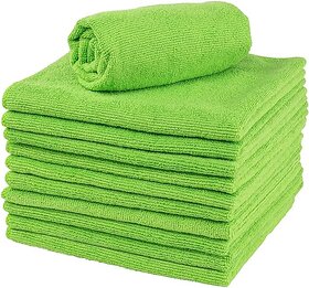 CIS Microfiber Towel 40x40 cm 380 GSM (Green)  Super Absorbent Cleaning Cloths for Car, Home, Kitchen, Face (Pack of 4)