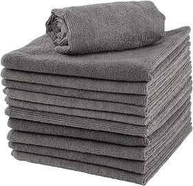 CIS Microfiber Towel 40x40 cm 380 GSM (Grey)  Super Absorbent Cleaning Cloths for Car, Home, Kitchen, Face (Pack of 4)