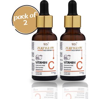 WHITEROSESHINE ZestyGlow Vitamin C Face Serum (30 ml)  with Hyaluronic acid  Niacinamide (pack of 2)