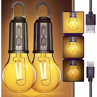                      (Pack of 1) Rechargeable Camping Lights Waterproof LED Tent Lights with USB Cable 3 Modes Hanging Camping Lantern Hanging Lamp for Hiking Emergency Camping Household Car Repairing                                              