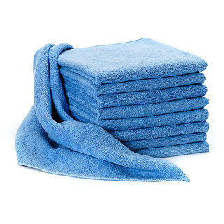 CIS Microfiber Towel 40x40cm 350 GSM (Sky Blue)Super Absorbent Cleaning Cloths for Car, Home, Kitchen, Face (Pack of 4)