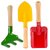OUTO Garden Tools 3Pcs Set Heavy Duty Stainless Steel Carbon Aluminium Trowel Shovel Rake Mini Gardening Kit for Home Planting Kids Terrace Balcony Children (Pack of 3 Random Color)