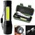 High LED Flashlight with COB Light Mini Waterproof Portable LED XPE COB Flashlight USB Rechargeable 3 Modes Light Flashlight with Hanging Rope (Multicolor) Metal 500 Lumens_HN_51