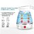 Travel Folding Electric Kettle Fast Boiling Beautiful Design Collapsible Portable 600Ml Boil Dry Protection 100-240V Food Grade Silicone Foldable Kettle (White Blue) - 600 Watt