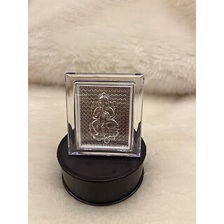                       srivasavi 999 Silver Lord Ganesha photo stand Decorative Showpiece - 7.5 cm  (Silver, Silver)                                              