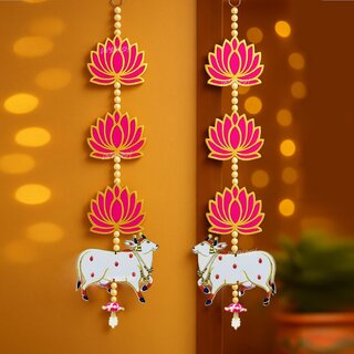 antiq world Engineered Wood Handmade Lotus with Cow Jhumki Ganpati Diwali Home Decoration MDF Floral Wall Hangings Tem antiq world Engineered Wood Handmade Lotus with Cow Jhumki Ganpati Diwali Home Decoration MDF Floral Wall Hangings Tem
