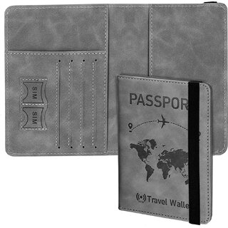                       PU Leather Travel Passport Holder for Men  Women                                              