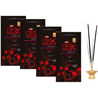                       SPARSH AROMATICS Red Square Agarbatti  Handcrafted Mix Flowers Fragrance Incense Sticks (Pack of 4 x 110g)                                              
