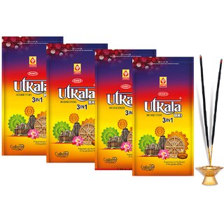                       SPARSH AROMATICS Utkala 3in1 Agarbatti Handcrafted Multi-Fragrance Incense Sticks for Calming Ambience (Pack of 4x110g)                                              