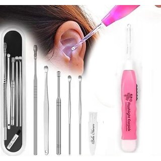 Ear Wax Cleaner 6Pcs + LED Ear Cleaner, Ear Cleaning Tool, Ear Wax Remover Tool Kit. Ear Wax Cleaner 6Pcs + LED Ear Cleaner, Ear Cleaning Tool, Ear Wax Remover Tool Kit.