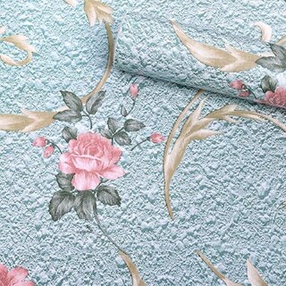                       Tiny Shiny Blue Damask Removable PVC Vinyl Home Dcor Waterproof Wallpaper for Walls                                              