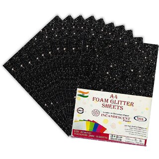 Premium Foam Glitter Sheets A4 Size 2mm Thick, 10 Sheets Multi-Color Sparkle Foam Paper Premium Foam Glitter Sheets A4 Size 2mm Thick, 10 Sheets Multi-Color Sparkle Foam Paper