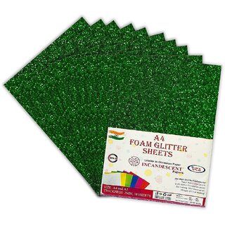                       Premium Foam Glitter Sheets A4 Size  2mm Thick, 10 Sheets Multi-Color Sparkle Foam Paper                                              