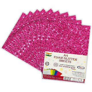 Premium Foam Glitter Sheets A4 Size 2mm Thick, 10 Sheets Multi-Color Sparkle Foam Paper DIY Craft Sheets for School Premium Foam Glitter Sheets A4 Size 2mm Thick, 10 Sheets Multi-Color Sparkle Foam Paper DIY Craft Sheets for School