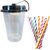 250ml Sipper Glass with Lid - 10 Pcs Pack And Free 10 Pcs Paper Straw