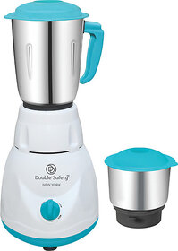 Double Safety New York 500 W Mixer Grinder(New York | 2 Jars | Green & White)