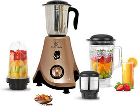 Double Safety The Royal Series Mixer Grinder 750 W Mixer Grinder(Cape Town Curve 750 Watts | 4 Jars | Golden)