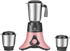 Double Safety Royal Mixer Grinders 750 W Mixer Grinder(Orlando Mixer Grinder | 3 Jars | Black & Pink)