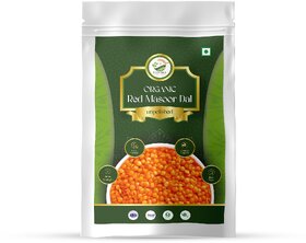 Simply Jaivik Unpolished Red Masoor Dal  Protein-Rich Split Lentils, Naturally Grown  Easy Digestion (2kg)