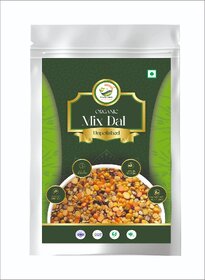 Simply Jaivik Wholesome Mix Dal  Nutritious Blend of 5 Protein-Rich Lentils, Naturally Grown  Unpolished (500g)
