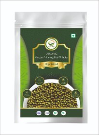 Simply Jaivik Whole Green Moong Dal (Sabut)  Unpolished Whole Green Gram, Rich in Plant Protein  Iron (500g)