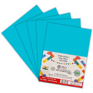                       A4 Colored Pastel Incandescent Paper 80 GSM  100 Sheets  Premium Quality Craft  Decorative Paper for School Projects                                              