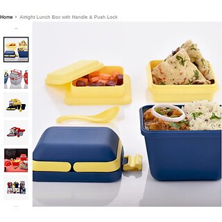                       Airtight Lunch Box with Handle  Push Lock                                              