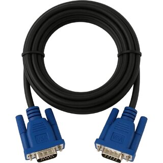                       Versatile Black Coiled VGA Cable with 15-Pin Connectors                                              