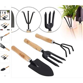                       Gardening Tools - Hand Cultivator, Small Trowel, Garden Fork (Set of 3)                                              