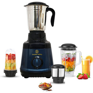                       Double Safety The Royal Series Mixer Grinder 750 W Mixer Grinder(750 Watts Mixer grinder | 4 Jars | Blue)                                              