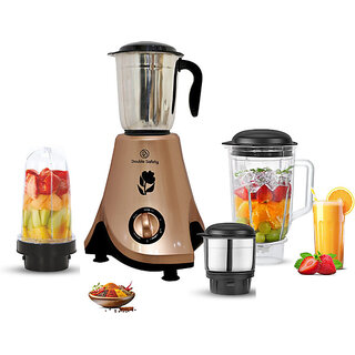                       Double Safety The Royal Series Mixer Grinder 750 W Mixer Grinder(Cape Town Curve 750 Watts | 4 Jars | Golden)                                              