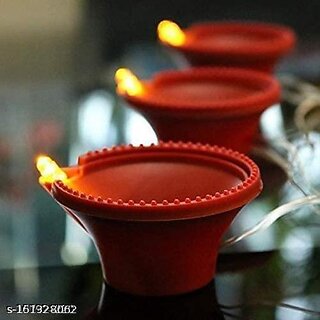 (Pack of 6) Water Sensor LED Diya Candles - Warm Orange, Battery Operated (Pack of 6) Water Sensor LED Diya Candles - Warm Orange, Battery Operated